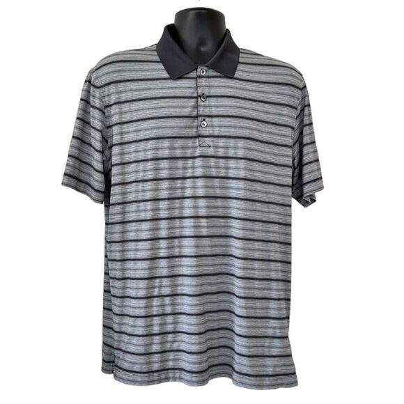 Adi Pure by Adidas Golf Stripe Polo Shirt Size Medium - Picture 1 of 7